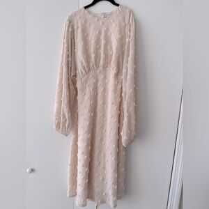 COTTON CANDY SHEER MIDI DRESS IN CREAM